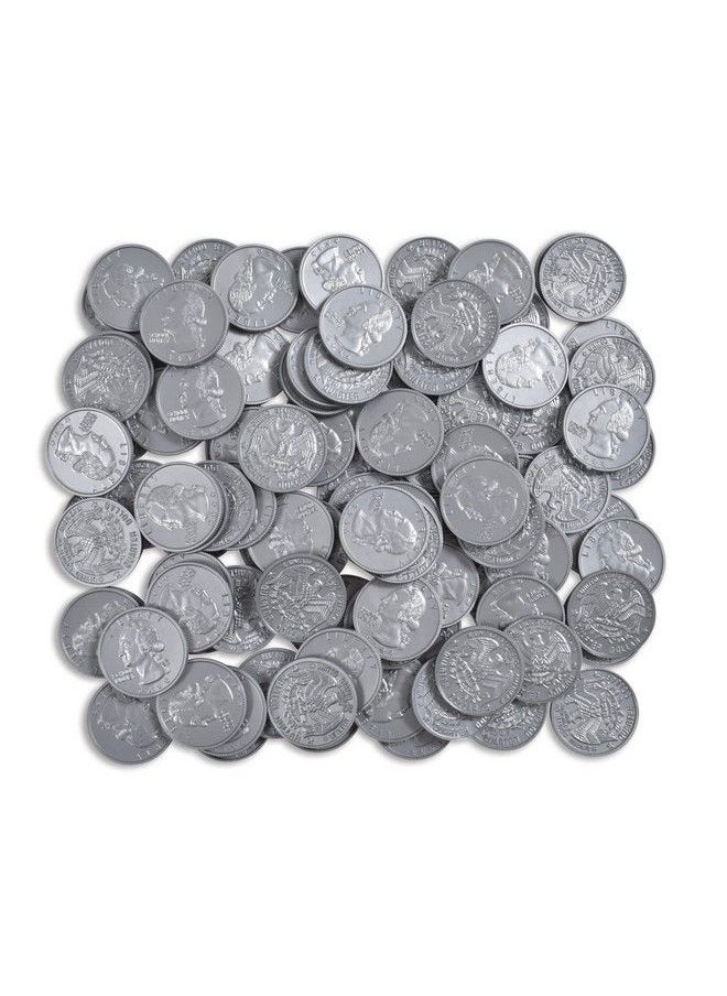 Learning Advantage - Play Quarters Set Of 100 Plastic Coins Designed And Sized Like Real Us Currency Teach Money Math With This Pretend Play Resource - Image 1