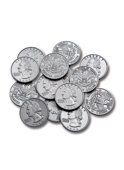 Play Quarters Set Of 100 Plastic Coins Designed And Sized Like Real Us Currency Teach Money Math With This Pretend Play Resource