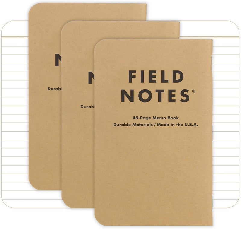 Field Notes : Original Kraft 3-Pack - Left-Handed - Ruled Paper Memo Books - Lined 48 Page Pocket Notebooks - 3.5" x 5.5" - Image 1