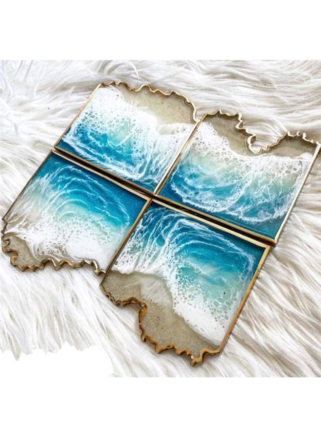 1-Piece Coaster Silicone Mold 4 Sections for Resin Pouring 9.1 x 9.1 In - Image 3