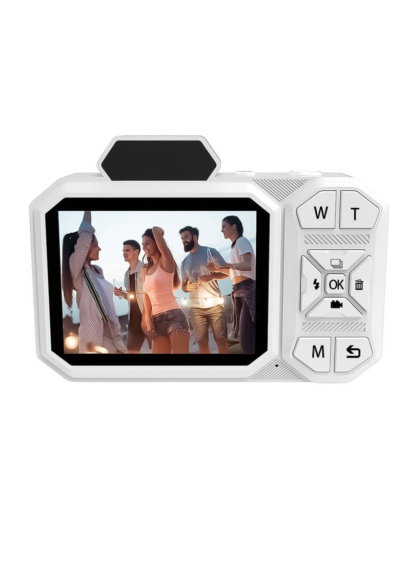 porodo - 48MP Full HD 1080 Advanced Digital Camera Video Stabilization & 18x Zoom, Porodo - White - Image 1