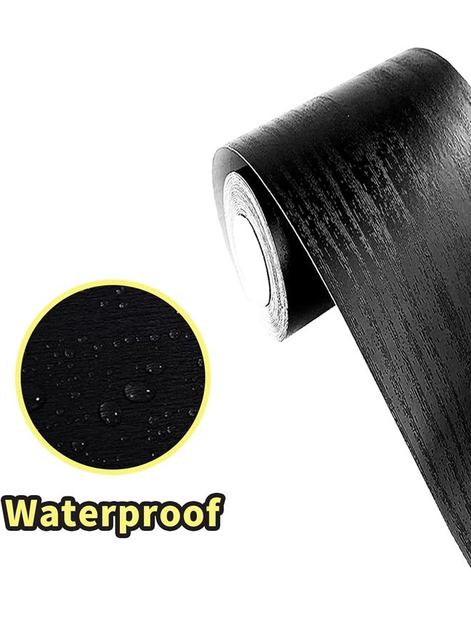 RAWAID 10M Black Wood Grain Removable PVC Waterproof Border Wall Decor Removable Self Adhesive Kitchen Bathroom Tiles Sticker Wallpape - Image 3