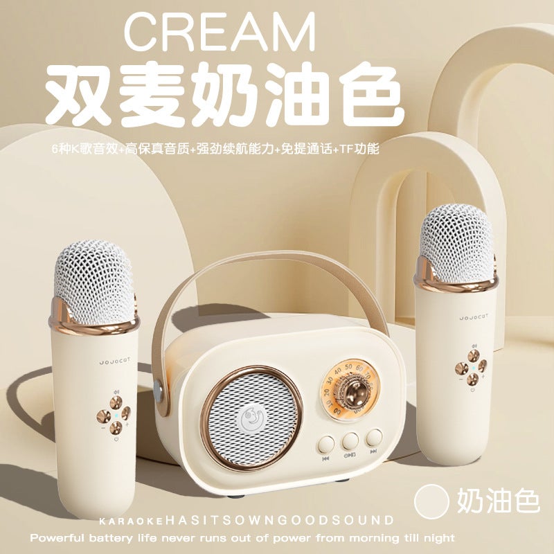 ميكروفون بلوتوث صوت مع ميكروفون غناء صوت هدية شاملة محمولة خارجية مكبر صوت كاريوكي - Image 1