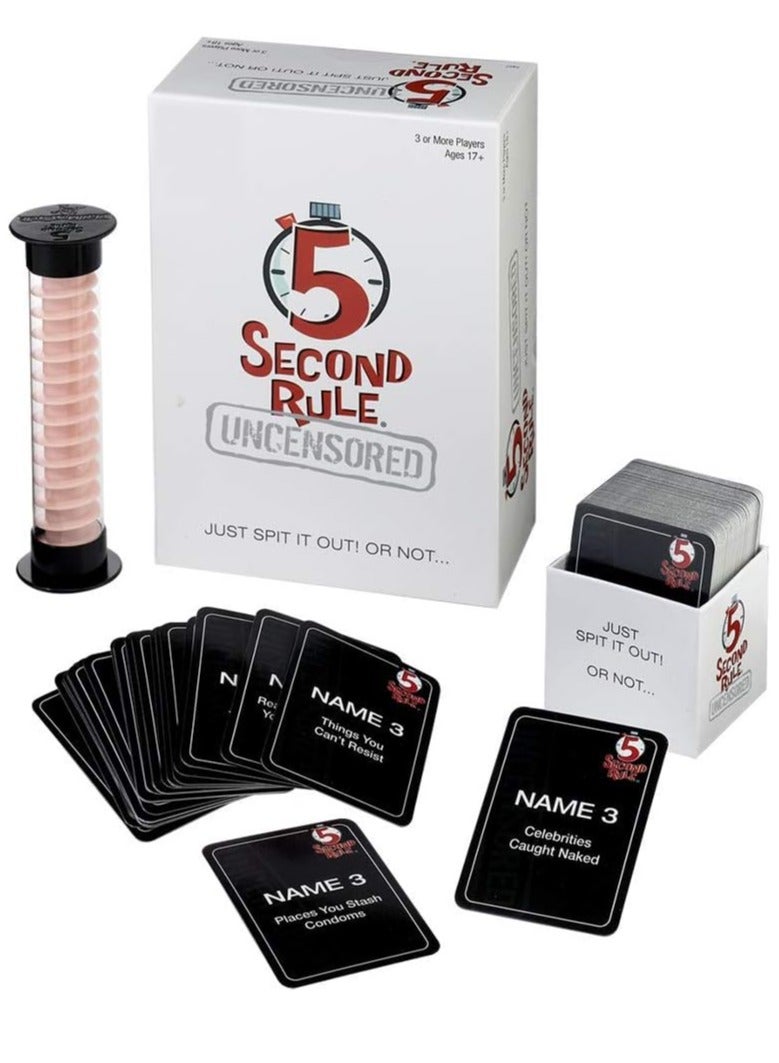 5 Second Rule ARGT 5 Second Rule Uncensored - Hilarious Adult Party Game | Fast-Paced Card Game for Game Night | Ages 17+ | Party Game for Friends | Outrageous & Unexpected Answers Guaranteed! - Image 1