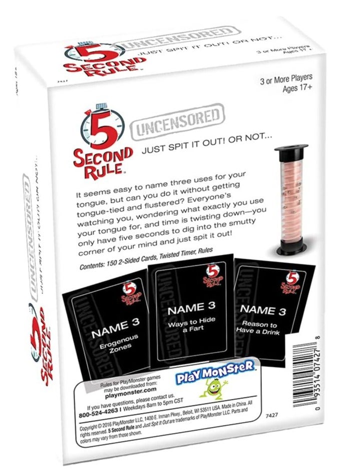 5 Second Rule ARGT 5 Second Rule Uncensored - Hilarious Adult Party Game | Fast-Paced Card Game for Game Night | Ages 17+ | Party Game for Friends | Outrageous & Unexpected Answers Guaranteed! - Image 3