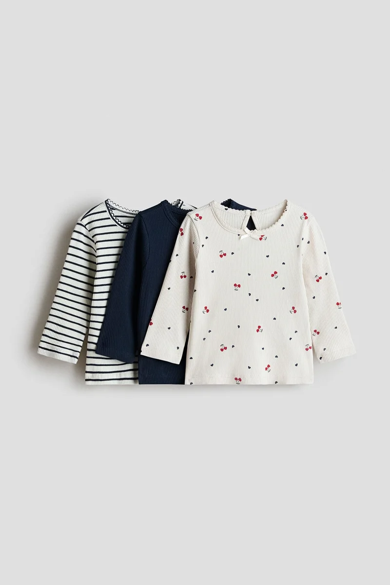 H&M 3-pack cotton tops