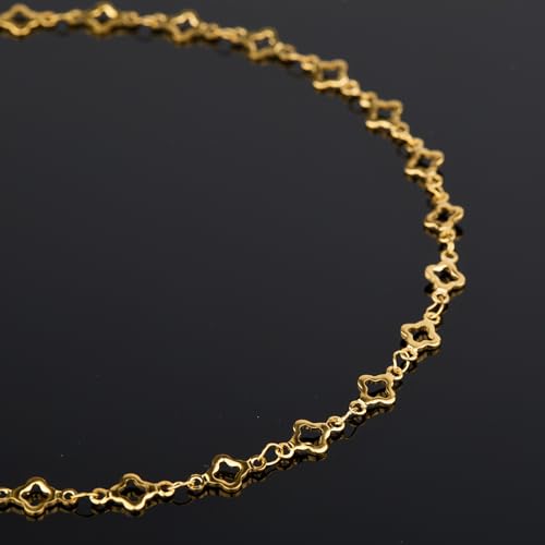 YOUBEIYEE 13 Feet Four Leaf Clover Chains for Jewelry Making Gold Plated Stainless Steel Chains Bulk on Spool - Image 4