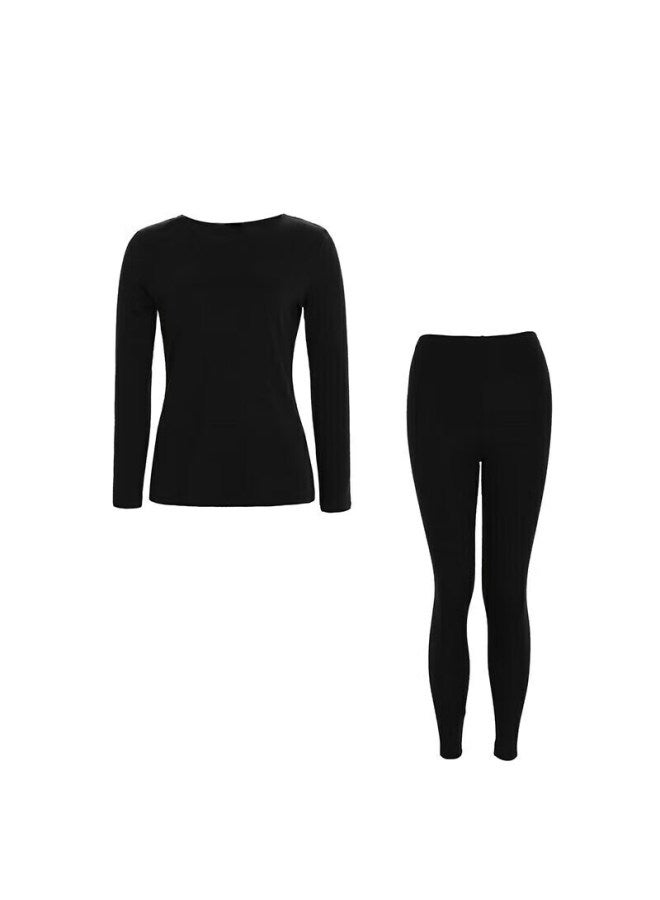 Aimer Women's Thermal Underwear Set Long Sleeve Crew Neck Top And Bottom Autumn Base Layer