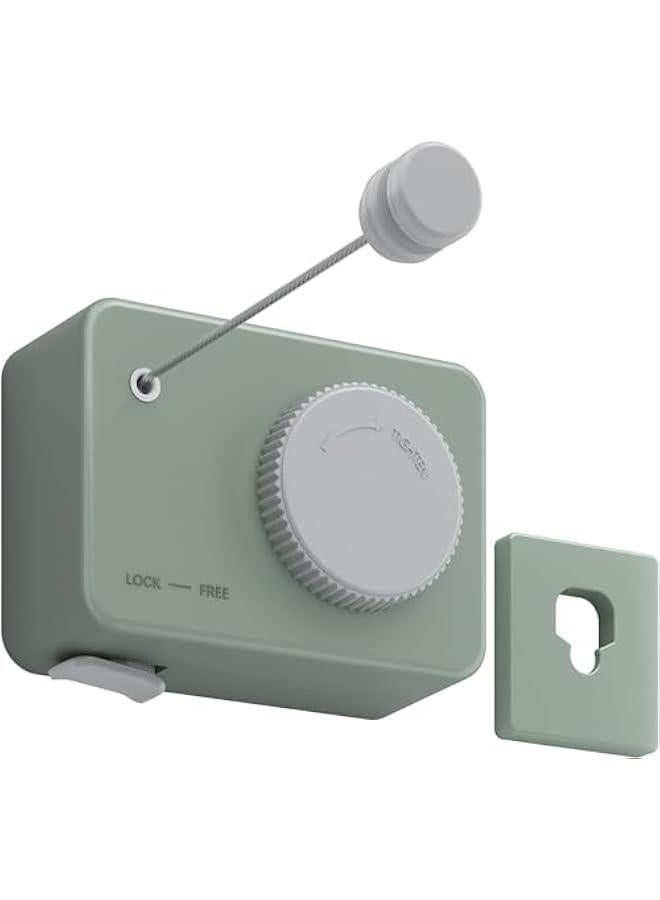 HOOKOR Durku Retractable Clothesline Indoor, Clothes Line Retracting Outdoors, Wall Mounted Clothes Line Outdoors Set,13.8 Ft Heavy-Duty Retractable Laundry Line (Green) - Image 1