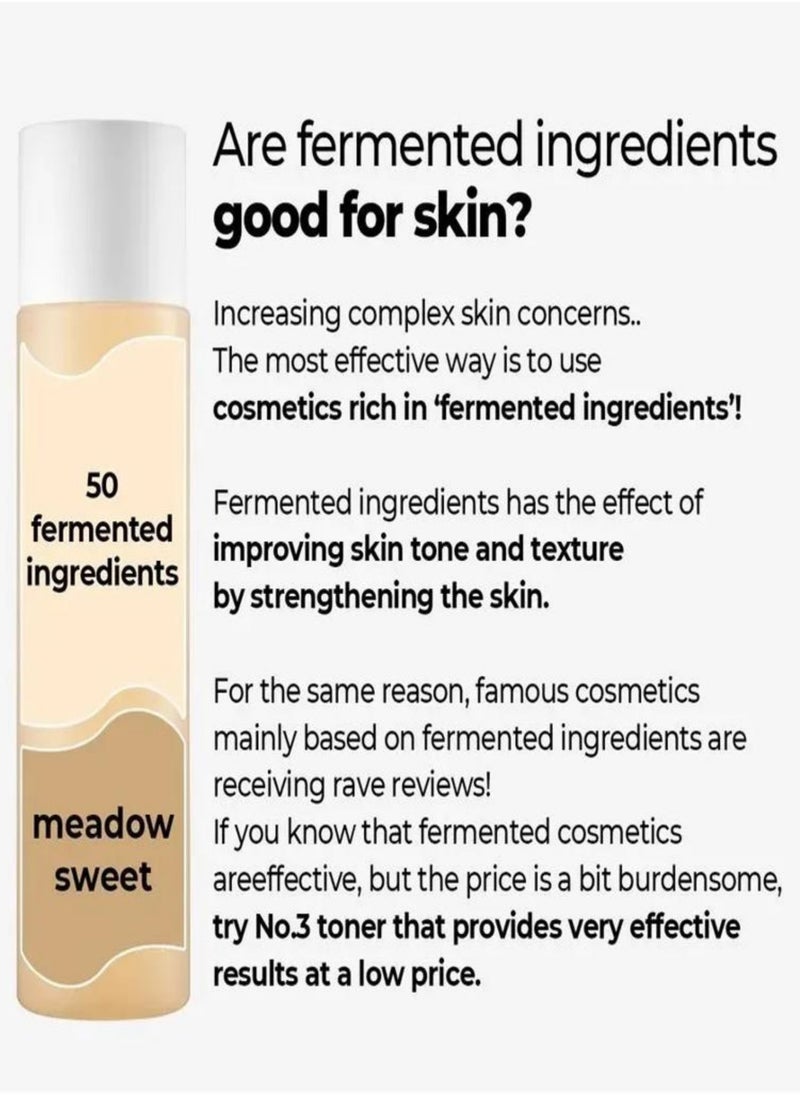 Numbuzin No.3 Super Glowing Essence Toner - Radiance-Boosting Toner with Fermented Ingredients, Niacinamide, and Galactomyces for Luminous Skin,Korean Skincare,200ml