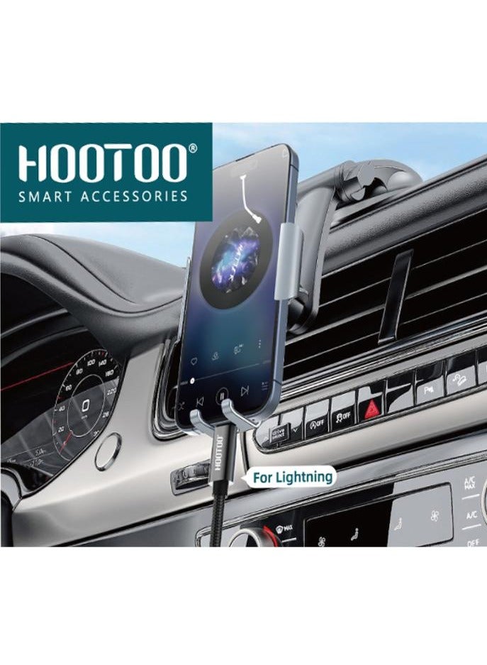 HooToo Original lightning to Aux 1M cable, strong cable for connecting the mobile phone to the car radio, made of cloth, clearer sound transmission.  - Image 2