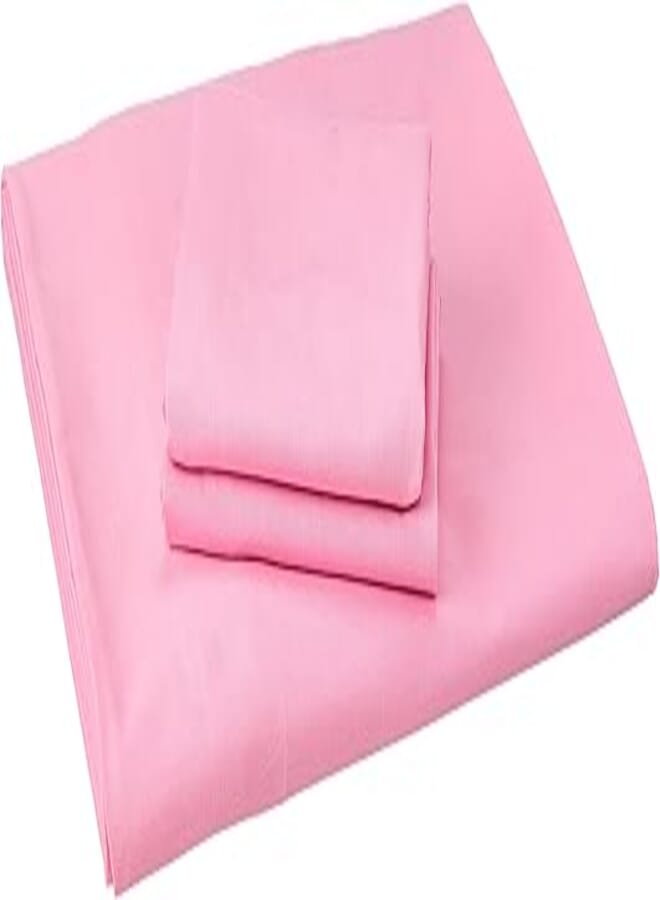 NICE HOME Flat Bed Sheet Set - 2 Pillow Cases and 1 Bed Sheet - Size 120x200cm Rose