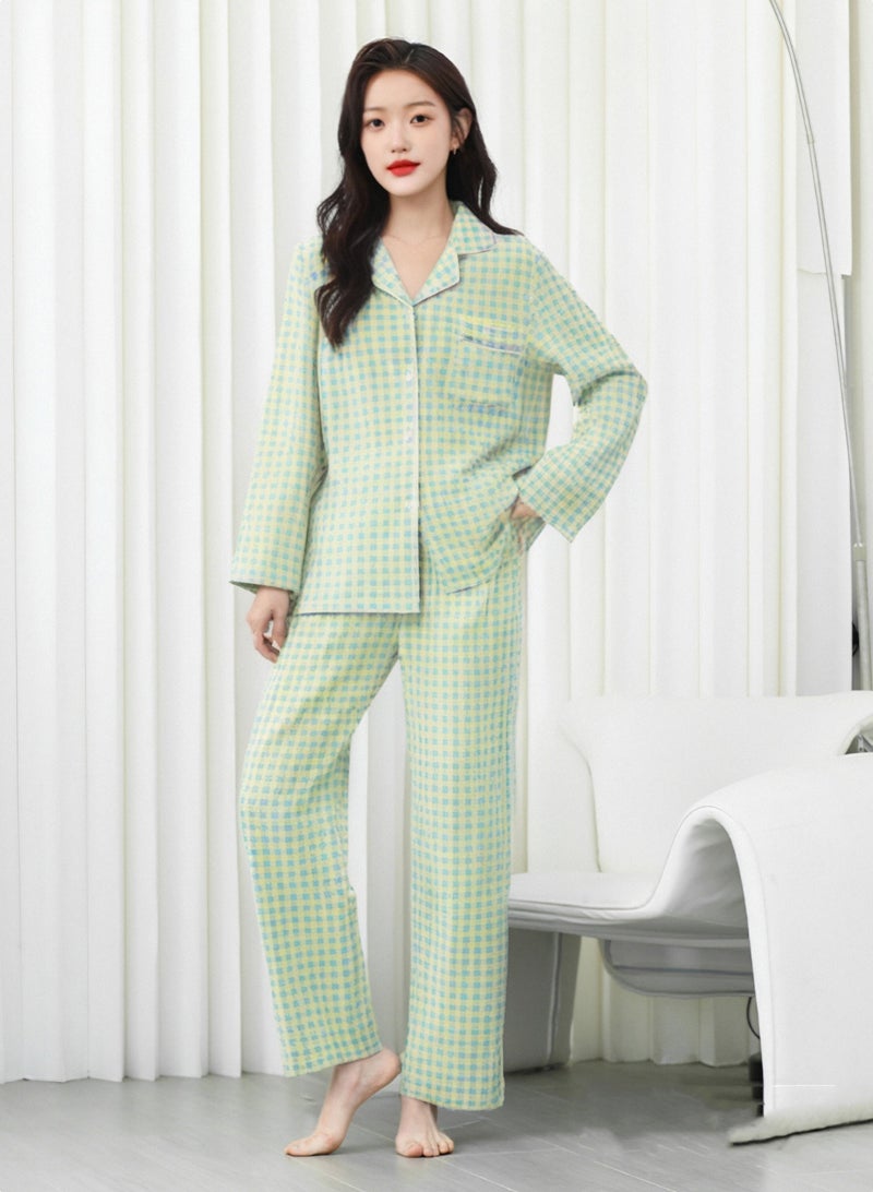 بيوينتي طقم بيجامات نسائي طقم بيجاما نسائي 2 قطعة بأزرار لأسفل بيجامة ناعمة بأكمام طويلة وبنطال طقم ملابس نوم طقم ملابس نوم بنات طقم استراحة - Image 1