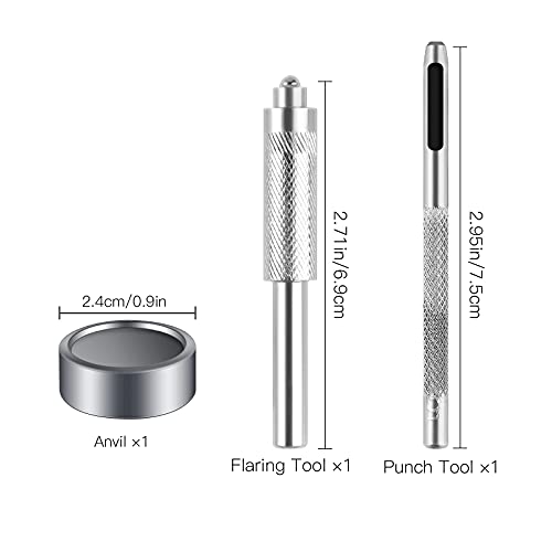Moocci 200 Pieces (50 Sets) Leather Snap and Fastener Kit Tool 5/8 Inches (15mm) for Bag, Jeans, Clothes, Fabric - Stainless Snaps Button With 15mm Fasteners (Gold) - Image 3