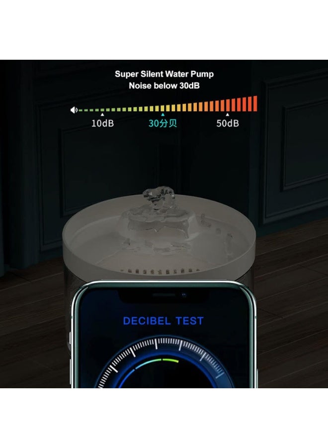 AIWANTO Automatic Cat Water Fountain – Quiet Pet Drinking Dispenser with Filter, BPA-Free, 2.2L Capacity for Cats & Small Dogs - Image 5