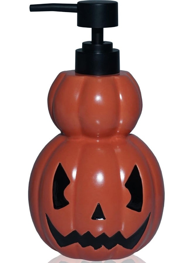 CAAHANJIA CAAHANJIA Pumpkin Soap Dispenser: Halloween Lotion Dispenser, Refillable Liquid Hand Soap Dispenser for Bathroom, Kitchen Sink - Orange  - Image 1