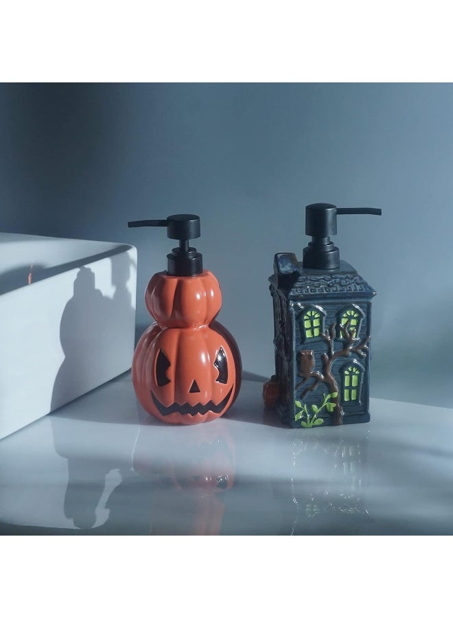 CAAHANJIA CAAHANJIA Pumpkin Soap Dispenser: Halloween Lotion Dispenser, Refillable Liquid Hand Soap Dispenser for Bathroom, Kitchen Sink - Orange  - Image 4