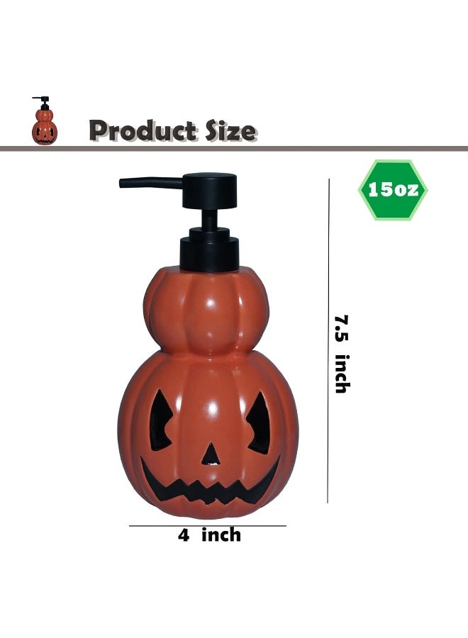 CAAHANJIA CAAHANJIA Pumpkin Soap Dispenser: Halloween Lotion Dispenser, Refillable Liquid Hand Soap Dispenser for Bathroom, Kitchen Sink - Orange  - Image 5