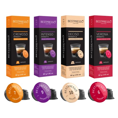 Bestpresso كبسولات قهوة بيستبريسو متوافقة مع أنظمة ستاربكس فيريزمو كافيتالي CBTL Kfee - عبوة متنوعة من 80 كبسولة - Image 1