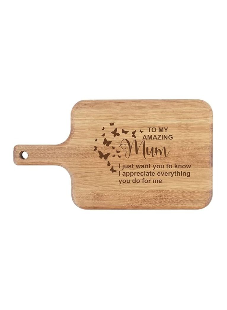 Mother's Day for Wooden Cutting Board  - Laser Engraved - Mother's Day Gift Idea - Bamboo & Beech Material Serving Tray - Kitchen Accessories
