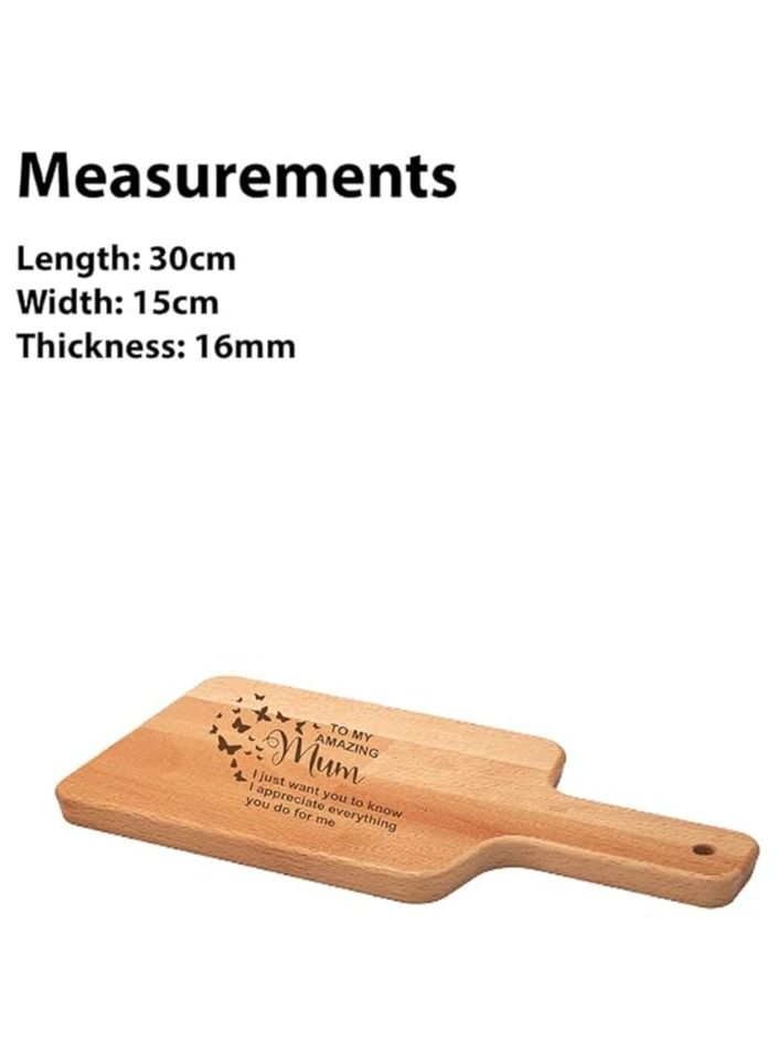 Mother's Day for Wooden Cutting Board  - Laser Engraved - Mother's Day Gift Idea - Bamboo & Beech Material Serving Tray - Kitchen Accessories