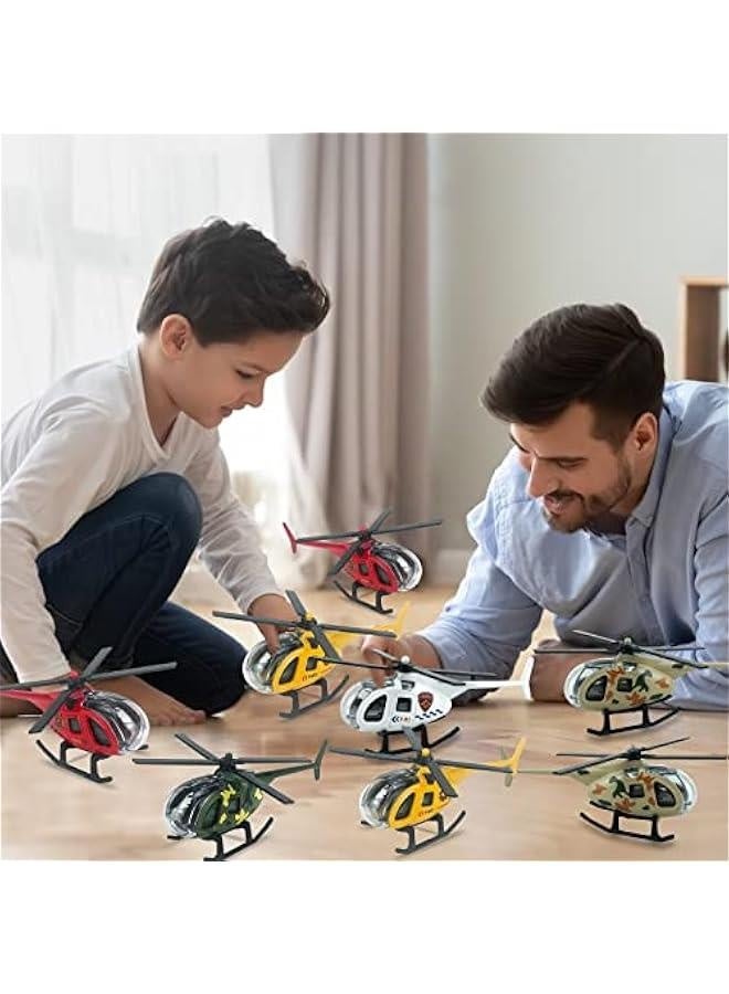 Diecast Helicopters, 12 Pack Military Model Plane Helicopter Toy for Boys 3 4 5 6 7 Year Old, Airplane Vehicles Gift for Toddler Kids 3-8 Years Old Birthday Party Favors  Cake Toppers  - Image 4
