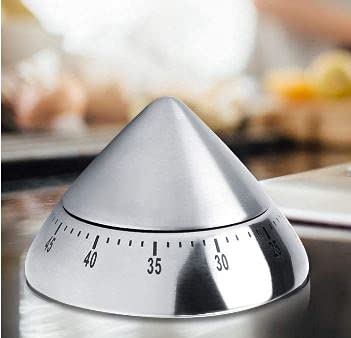 Primetan Kitchen Timer Cute Manual Stainless Steel Metal Mechanical Visual Countdown Cooking Timer with Loud Alarm for Kitchen Cooking Baking Sports Kids Saucer Timer - Image 5