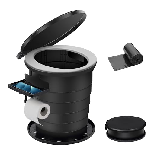 TRIPTIPS 2025 Upgrade Retractable Portable Toilet Foldable with Soft Cushion Height Adjustable Travel Toilet for Car Camping Toilet Porta Potty for Adults and Kids, Portable Toilet for Camping - Image 1