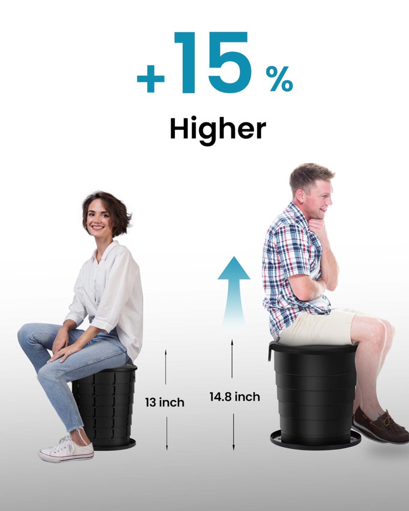 TRIPTIPS 2025 Upgrade Retractable Portable Toilet Foldable with Soft Cushion Height Adjustable Travel Toilet for Car Camping Toilet Porta Potty for Adults and Kids, Portable Toilet for Camping - Image 4