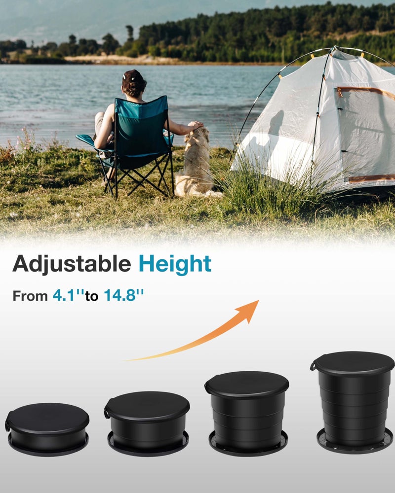 TRIPTIPS 2025 Upgrade Retractable Portable Toilet Foldable with Soft Cushion Height Adjustable Travel Toilet for Car Camping Toilet Porta Potty for Adults and Kids, Portable Toilet for Camping - Image 5