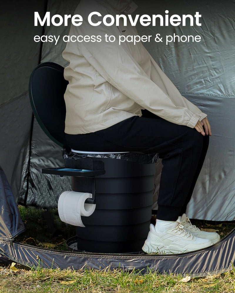 TRIPTIPS 2025 Upgrade Retractable Portable Toilet Foldable with Soft Cushion Height Adjustable Travel Toilet for Car Camping Toilet Porta Potty for Adults and Kids, Portable Toilet for Camping - Image 3