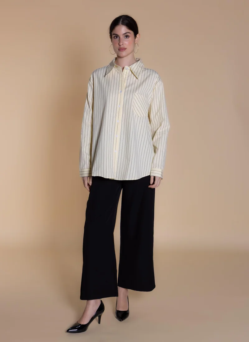 SHAPES STRIPED COTTON SHIRT