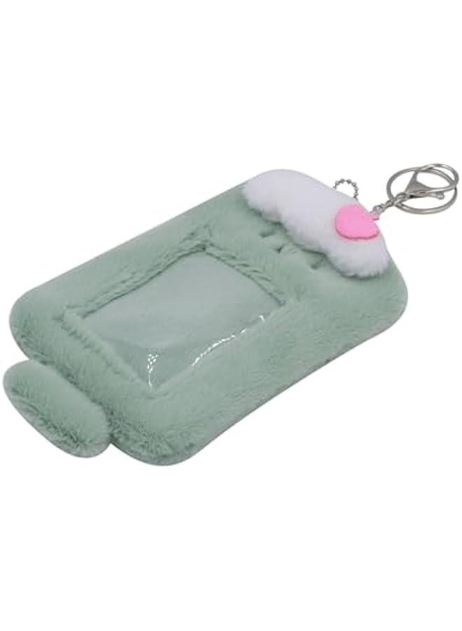 Generic Plush Card Holder Fluffy Photocard Holder Bus Card Sleeve ID Bank Credit Card Holder Protector Stationery,Green 4# - Image 3