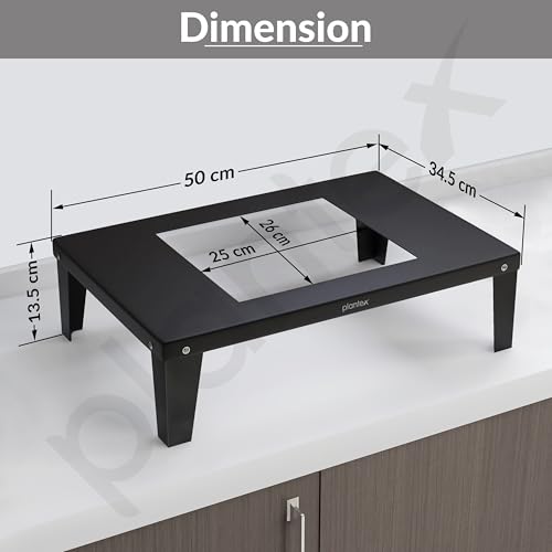 Plantex Metal Oven Stand/Microwave Stand for Kitchen Platform/Easy to Screw-Fit & Assemble OTG Rack/Kitchen Storage Shelf – Metal (Black) - Image 4