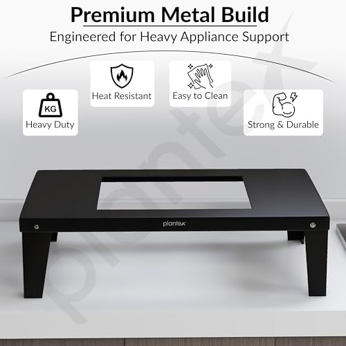 Plantex Metal Oven Stand/Microwave Stand for Kitchen Platform/Easy to Screw-Fit & Assemble OTG Rack/Kitchen Storage Shelf – Metal (Black) - Image 2