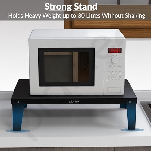 Plantex Metal Oven Stand/Microwave Stand for Kitchen Platform/Easy to Screw-Fit & Assemble OTG Rack/Kitchen Storage Shelf – Metal (Black) - Image 5