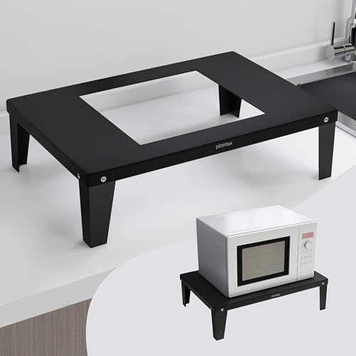 Plantex Metal Oven Stand/Microwave Stand for Kitchen Platform/Easy to Screw-Fit & Assemble OTG Rack/Kitchen Storage Shelf – Metal (Black) - Image 1