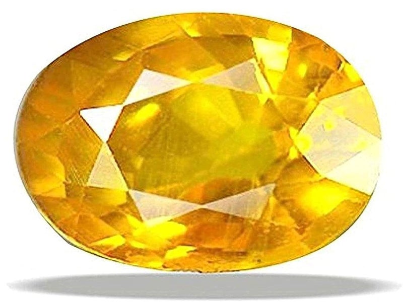 Bague حجر الياقوت الأصفر الأصلي بوكراج طبيعي معتمد ثمين حجر كريم مفكوك - Image 1