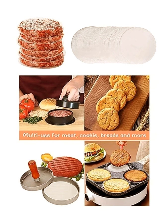 200pcs Burger Patty Paper Rounds for 4/4.5 Inch Burger Press Baking Parchment Round Hamburger Patty Paper Sheet for Separating Burger Patty Cookies and More - Image 3