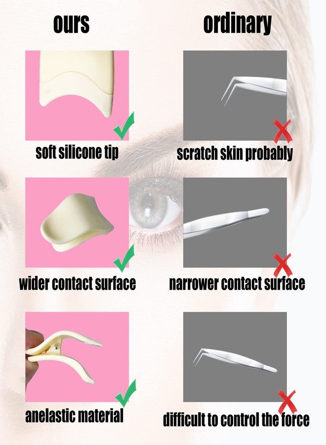 SADIKALO 4Pcs False Eyelash Applicator Tool Lash Buddy Tool for Beginners Easy Eye Lash Holder Tweezers Plastic Portable Remover Clip - Image 2