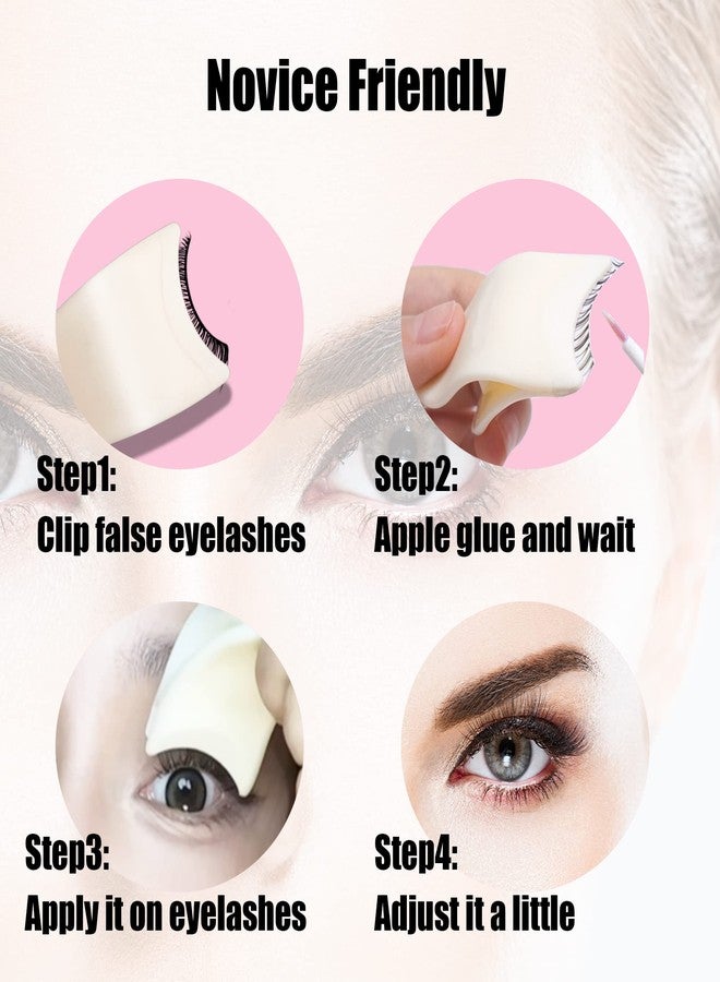 SADIKALO 4Pcs False Eyelash Applicator Tool Lash Buddy Tool for Beginners Easy Eye Lash Holder Tweezers Plastic Portable Remover Clip - Image 4
