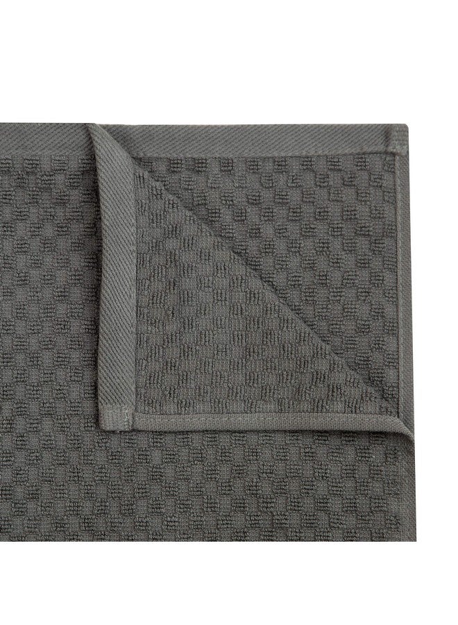 COTTON CRAFT Amazing Kitchen Towels - Set of 8 Terry Towel - 100% Cotton Euro Café Waffle Weave Dish Towel Set - Soft Absorbent Quick Dry Low Lint Reusable Pantry Bar Cleaning Cloth - 16x28 - Charcoal - Image 4