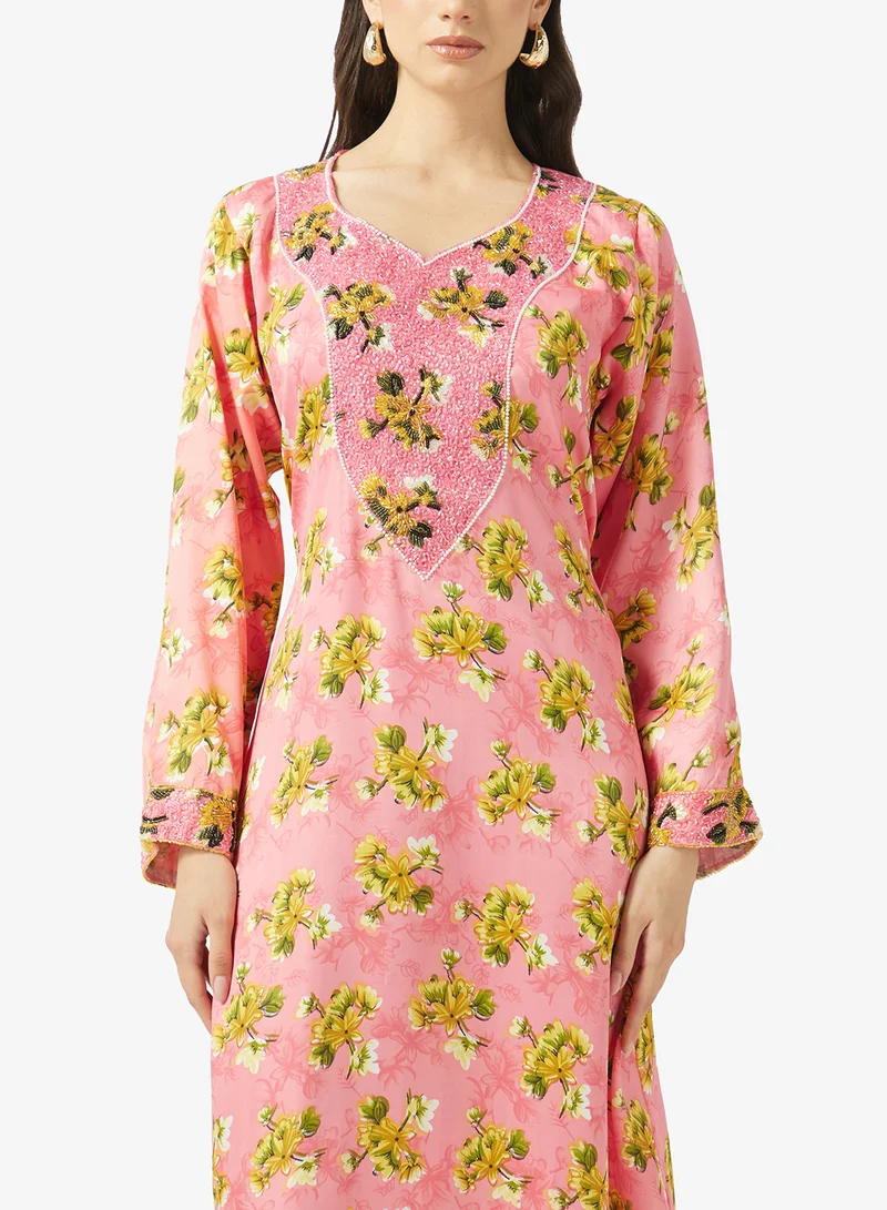 Arabian Closet  Embellished Belted Jalabiya for Women | Best Price UAE