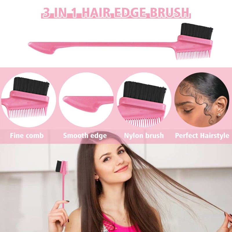 Goiple 8 Pieces Hair Styling Comb Set Teasing Rat Tail Brush for Edge&Back Brushing, Combing, Slicking Hair for Women Edge Brush Double Sided Edge Comb for All Hair Styles(edge control brush-8pcs) - Image 4