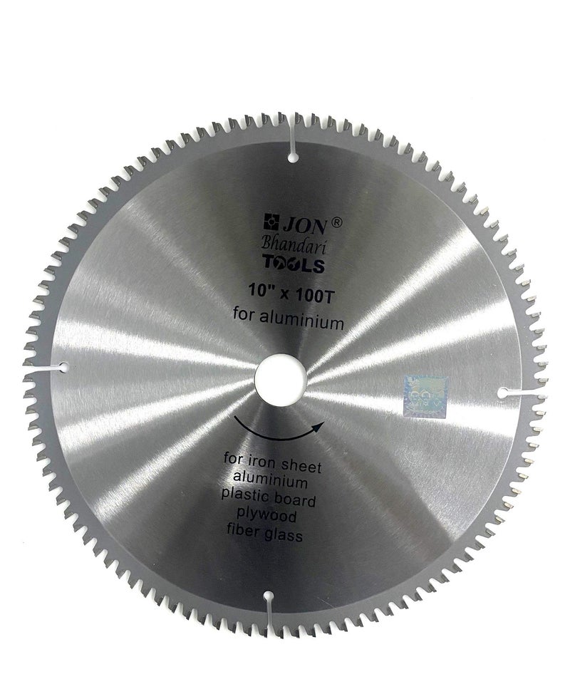 Jon Bhandari Tools 10 inch TCT Super Cut Circular Saw Blade – 100 Teeth, Tungsten Carbide Tipped | Cuts Aluminium, Wood, Plywood, PVC, Plastic & Metal Sheets | For Table, Miter & Circular Saws - Image 5
