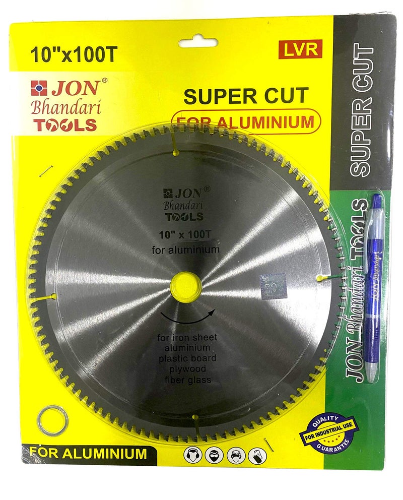Jon Bhandari Tools 10 inch TCT Super Cut Circular Saw Blade – 100 Teeth, Tungsten Carbide Tipped | Cuts Aluminium, Wood, Plywood, PVC, Plastic & Metal Sheets | For Table, Miter & Circular Saws - Image 3
