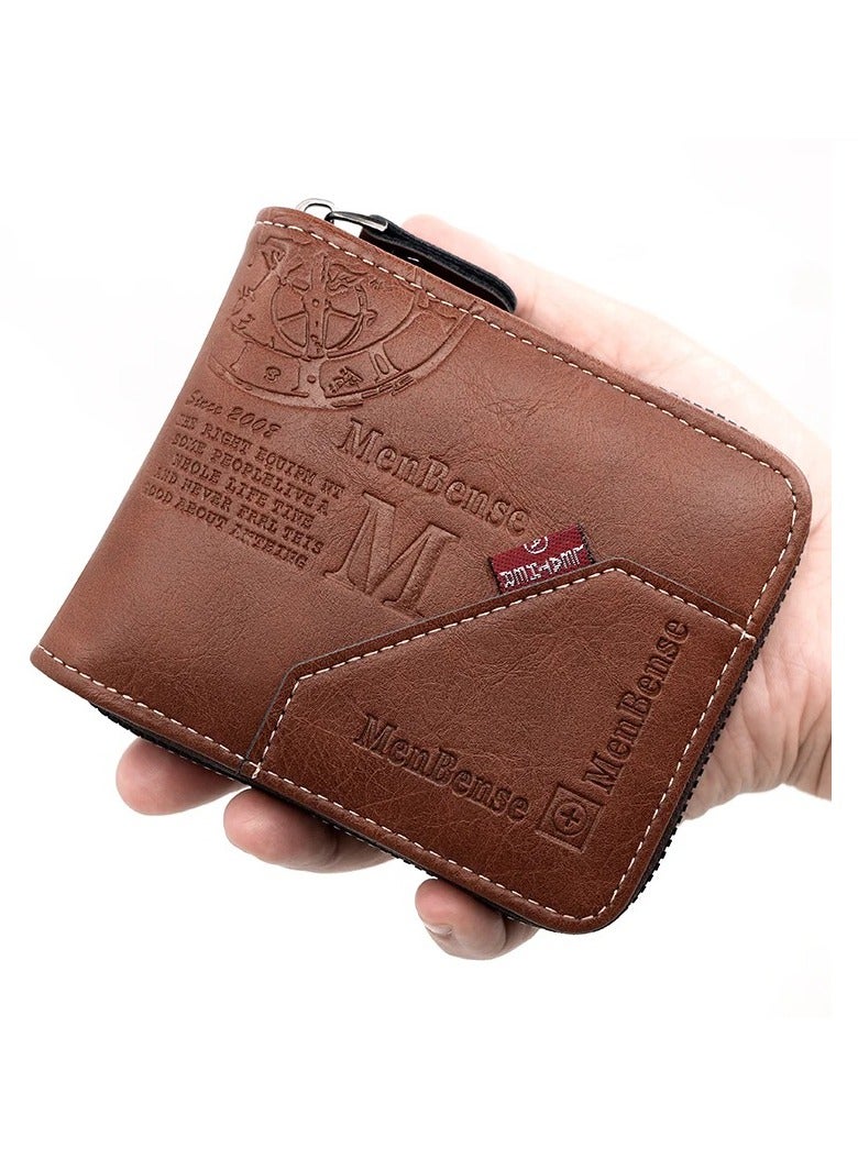 Mens Zipper Wallet Leather Card Wallet  - Image 1