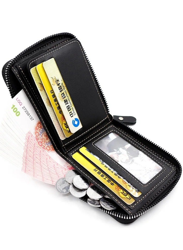 Mens Zipper Wallet Leather Card Wallet  - Image 2