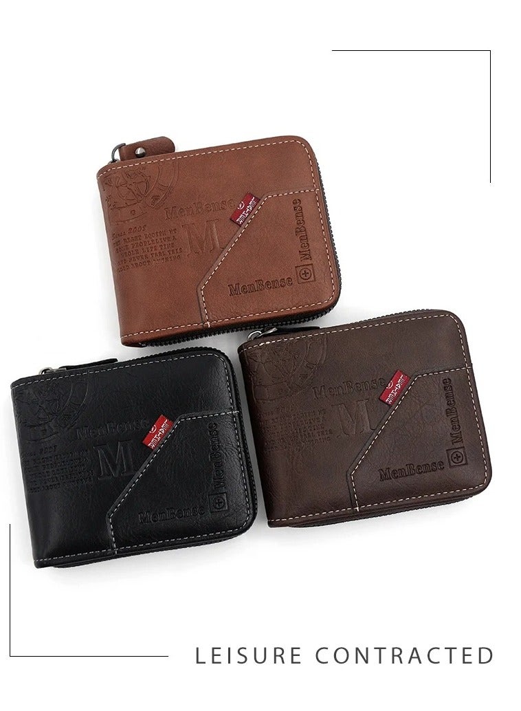 Mens Zipper Wallet Leather Card Wallet  - Image 4