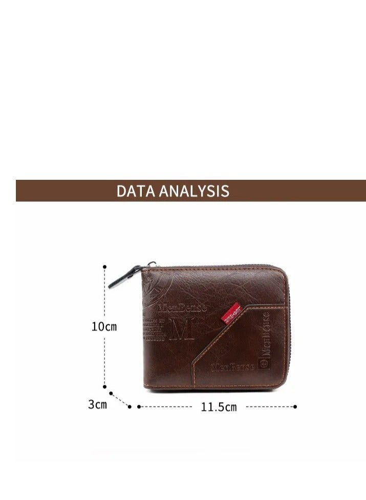 Mens Zipper Wallet Leather Card Wallet  - Image 5